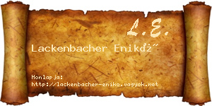 Lackenbacher Enikő névjegykártya